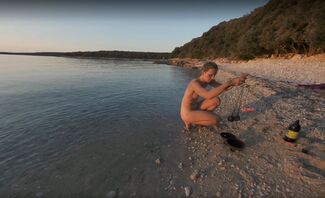 Special Fire Dancing Naked On Sunset Beach Extra Long And Hot With Redhead Lea On Vacation