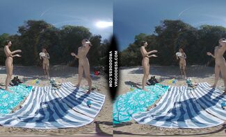 3 Babes Naked On Vacation Beach Picnic Playing Frisbee Searching For Shells And Bubble
