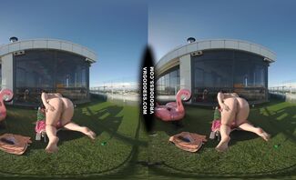 Vanessa Klein Jilling With Some Big Dildos For Deep Penetration Rooftop Bubble Sunbathing