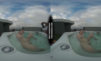 Behind The Scenes Filming Pretty Lika Rooftop Jacuzzi Dildo Masturbating