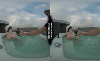Behind The Scenes Filming Pretty Lika Rooftop Jacuzzi Dildo Masturbating