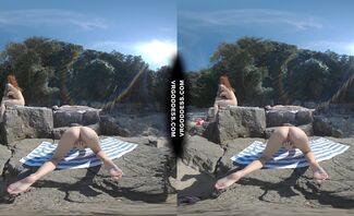 Rebeka Ruby Risky Nude Beach Dildo Masturbating On Vacation Nude Girls Background