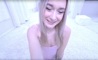 Blonde & Skinny Teen Strips in The White Studio
