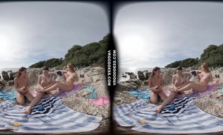 Kirstina With Her Friends Emmux And Rebeka Ruby Nude Beach Picnic And Sunbathing