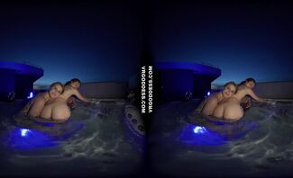 Three Of The Hottest Models Late Night Lesbians Playing In Rooftop Jacuzzi Lea Rebeka Ruby Melonie