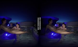 Three Of The Hottest Models Late Night Lesbians Playing In Rooftop Jacuzzi Lea Rebeka Ruby Melonie