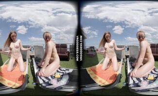 Babyhunterz With Her New Friend Kitty Kate Sunbathing Nude And Touching Under The Sun