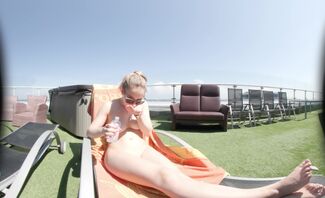 Babyhunters Touches Her Pussy While Sunbathing With Anal Plug In Her Ass Outdoors