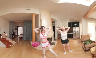 Home Fitness Party Lesbian Style featuring Roosa, Samantha Rouge